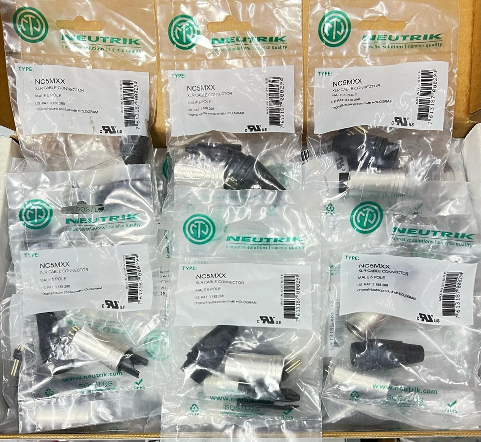 Neutrik NC5MXX | 5 Pole Male XLR Cable Connector with Nickel Housing