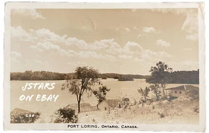 1940s PORT LORING, ON, CANADA, WATERFRONT CAMP COTTAGES REAL PHOTO POSTCARD RPPC - Picture 1 of 2