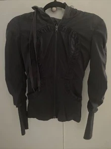 Lululemon Damen Tanzstudio Wendejacke grau Kapuze durchgehender Reißverschluss - Größe 4 - Bild 1 von 9