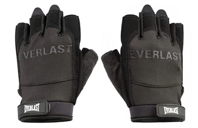 Guantes de fitness Everlast para hombre negros ligeros entrenamiento levantamiento de pesas nuevos Foto 1 de 4