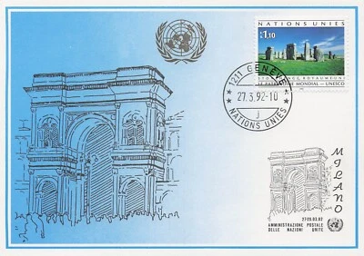 United Nations Geneva 212 Maximum Blue Card Stamp Show Milan - Image 1 of 2