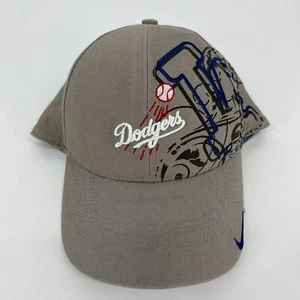 Nike Los Angeles Dodgers Baseball Stretch Fit Hat Men's M/L Gray Vtg Y2K - Picture 1 of 7
