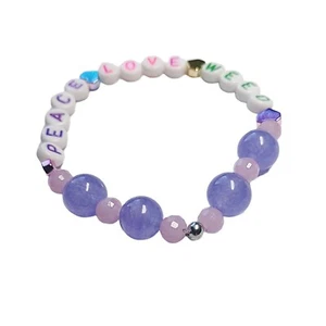 Purple Beaded Peace Bracelet - Picture 1 of 3