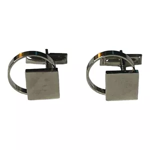 Joyería fina Embassy de colección para hombre gemelos diseño círculo cuadrado tono plata - Imagen 1 de 5