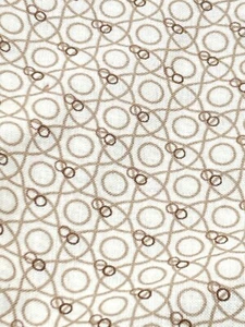 David Textiles Cotton Fabric Browns Circles Small Print on Cream 1.5 Yards x 44" - Picture 1 of 3