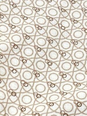 David Textiles Cotton Fabric Browns Circles Small Print on Cream 1.5 Yards x 44" - Image 1 of 3