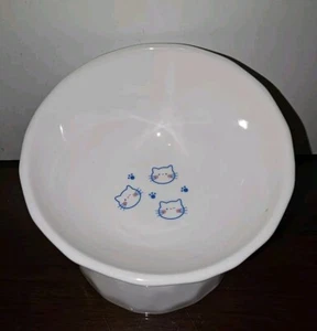 Ceramic Cat Dog Animal Cat Faces Anti Fatigue Raised Tilted Cat Food Water Bowl - Picture 1 of 8