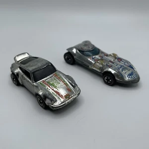 Vintage Hot Wheels Redline Super Chromes Porsche P-911 & Twinmill Diecast - Picture 1 of 6