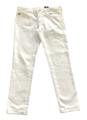 Jeans AG Adriano Goldschmidt para mujer 26 cigarrillos blancos zancos enrollables EX Foto 1 de 3