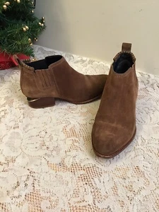 Alexander Wang Brown Suede Ankle Boots Shoes Sz 36.5 - Cut Out Heels - Booties - Picture 1 of 11