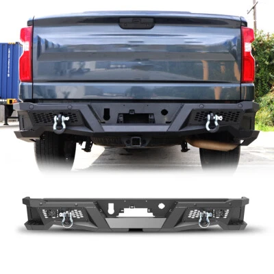 Rear Bumper For 2019-2025 Chevrolet Silverado/GMC Sierra 1500 Black Steel Upgrad Foto 1 de 4