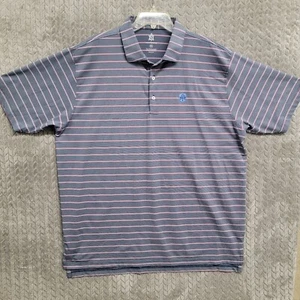 Turtleson Tour Performance Golf Polo Shirt Men's 2XL Blue Red Striped Stretch - Picture 1 of 7