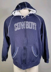 Vintage Cowboys Team Apparel Herren L Full Zip Hoodie Jacke Spellout Sweatshirt - Bild 1 von 9
