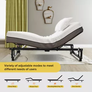 Wireless Remote Head and Foot Incline Adjustable Bed Base Queen Size - Picture 1 of 9