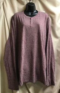 Threads 4 Thought Braeden Black Fleck LS Triblend Coral Henley Shirt Sz XXL NEW - Picture 1 of 7