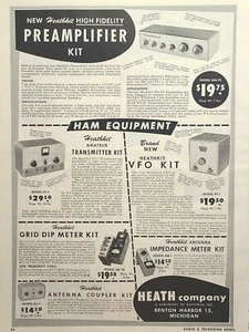 Heathkit Preamplifiers Ham Radio Equipment Benton Harbor Vintage Print Ad 1955 - Picture 1 of 2