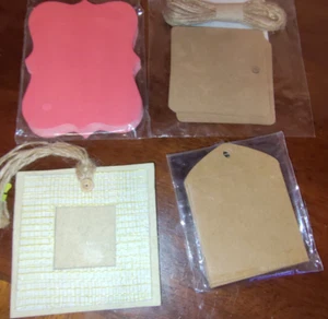 Vintage gift tags- jute and ribbon - Picture 1 of 1