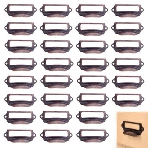 Office Library File Drawer Tag Frame Label Holder Pull Handle 30Pcs Copper - Bild 1 von 4