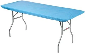 Kwik-Covers 8' Rectangle Plastic Table Covers 30" x 96", Bundle of Light Blue - Picture 1 of 3