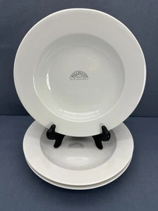 PILLIVUYT France SANCERRE Porcelain 8 5/8” SOUP/PASTA BOWLS All White SET OF 3 - Picture 1 of 11