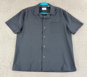 7 Diamonds Button-Up Shirt Mens Medium Blue Geo Print 4 Way Stretch Short Sleeve - Picture 1 of 12