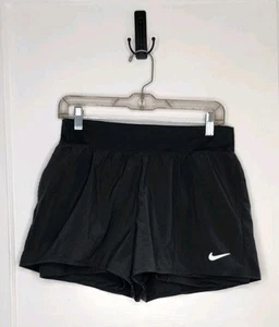 Size Large Nike Court Victory Flex Shorts Black Logo Slim Fit - Picture 1 of 4