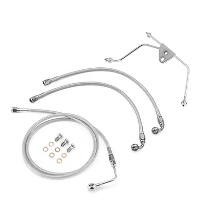 "Línea de freno hidráulico de acero cromado 76,7"" para Harley Street Road Glide 09-13 ABS Foto 1 de 4