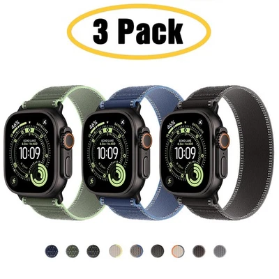 MARKENLOS PACK de 3 correas Trail Loop para Apple Watch 11 10 9 8 7 SE 44/45/46/49mm Ultra 3 2