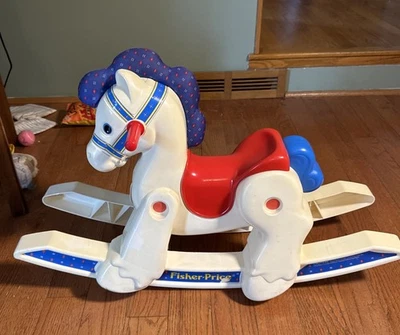 Vintage 1988 Fisher Price cavalo de balanço pônei brinquedo infantil 1016 - Imagem 1 de 4