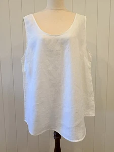 Country Road CR Size 16 White Organic French Linen Tank Top Summer - Picture 1 of 9