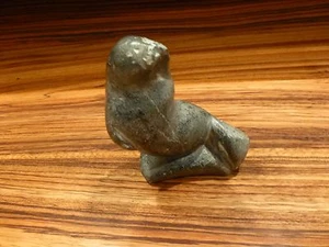 Superb Inuit carved stone figurine-seal, marked, 5", vintage - Picture 1 of 9
