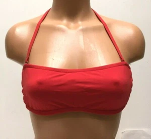DKNY Swim Bikini Top, Women's Bandeau Swimsuit Underwire, Removable Strap, Red - Picture 1 of 10