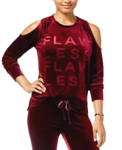 Material Girl Active Juniors' Velour Cold-Shoulder Sweatshirt, XS - Picture 1 of 9
