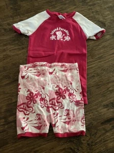 Island Paradise Pajama Set Pink Hawaiian Floral Girls Size 4T - Picture 1 of 2