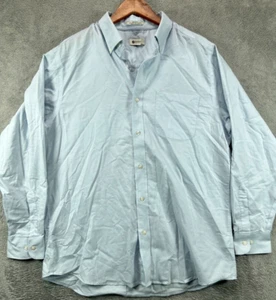 Haggar Mens 34 Blue Dress Shirts Button Down 16.5 Neck Long Sleeve Regular Fit - Picture 1 of 8