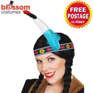 AC434 Western Native American Princess Indian Feather Costume Headband Accessory - Picture 1 of 2
