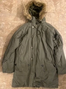 Vintage Military Extreme Cold Weather Parka Fur Hood Large N-3B - Picture 1 of 7