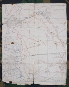 MAPA DE TRINCHERA BRITÁNICA DE LA PRIMERA GUERRA MUNDIAL IMPRESO EN CAMPO RARO de OPPY y GAVRELLE (LÍNEA HINDENBURG) - Imagen 1 de 12