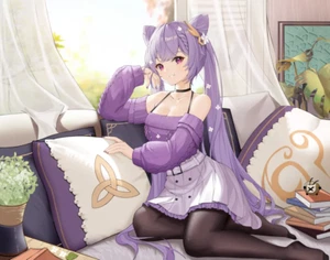 Anime girls keqing genshin impact purple hair red eyes Play Gaming Mat Desk - Picture 1 of 1
