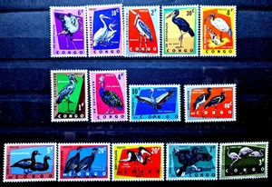French Congo 1960's - Birds - MNH - 14 Stamps Set - Picture 1 of 8