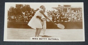 1930 CARD MILLHOFF CIGARETTES #9 BETTY NUTHALL TENNIS ROLAND-GARROS US OPEN