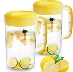 2 Stück 1 Gallone Kunststoff Wasserkrug mit Deckel, Große Gallone Wasserkrug, Saft und - Bild 1 von 12