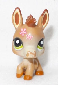 LITTLEST PET SHOP PETSHOP LPS #1996 HASBRO BROWN DONKEY ANE BROWN GREEN EYES - Picture 1 of 5