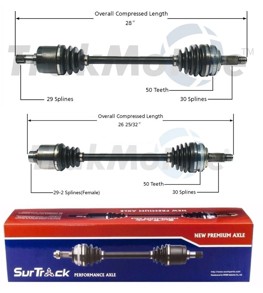 For Honda Pilot Acura MDX V6 Pair of Front CV Joint Axle Shafts SurTrack Set - Image 1 of 1