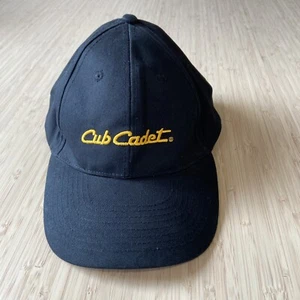 Cub Cadet Strapback Dad Hat Cap Black Yellow Spell Out Logo - Picture 1 of 7