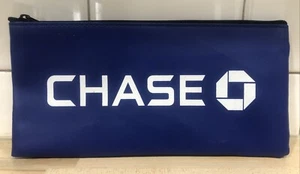 JPMorgan Chase Bank Reißverschluss blau Pfand GELDBEUTEL - Bild 1 von 3