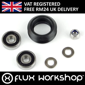 4pcs 24mm Split Black V Wheel with Bearings CNC Open Profile Slot Flux Workshop - Picture 1 of 8