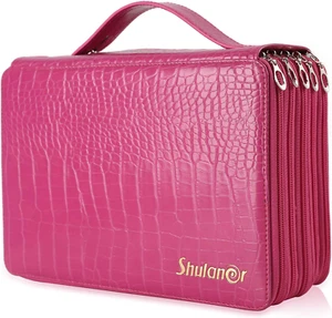 250 Slots Colored Pencil Case Organizer Zipper PU Leather Large Capacity Pen,, - Picture 1 of 12