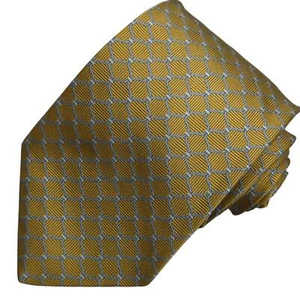 Vintage Brooks Brothers 346 Men's Tie Olive/Gold Silver Chainlink Silk Necktie - Picture 1 of 6