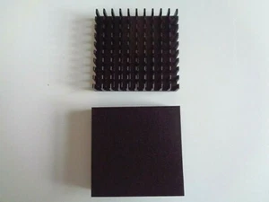 Heat Sink Aluminum 1.75" Square .4" Height Black Anodized (lot of 2)- New - Picture 1 of 2